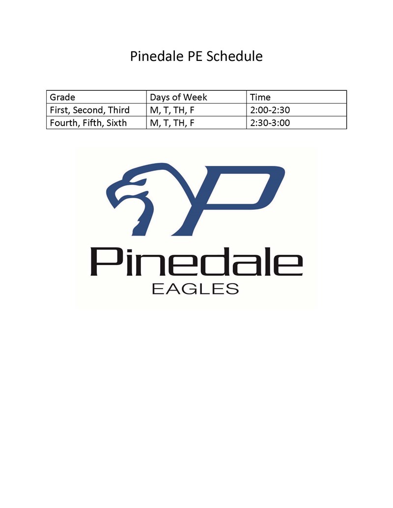 P E Schedules